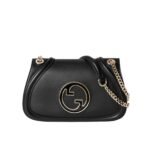 Gucci Blondie Small Shoulder Bag Black Leather 26Cm 815715 Aaeex 1000