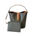 Celine Medium Louise Bag In Smooth Triomphe Canvas Calfskin Tan 23Cm