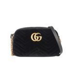 Gucci Small Gg Marmont Camera Bag Velvet Black 23Cm