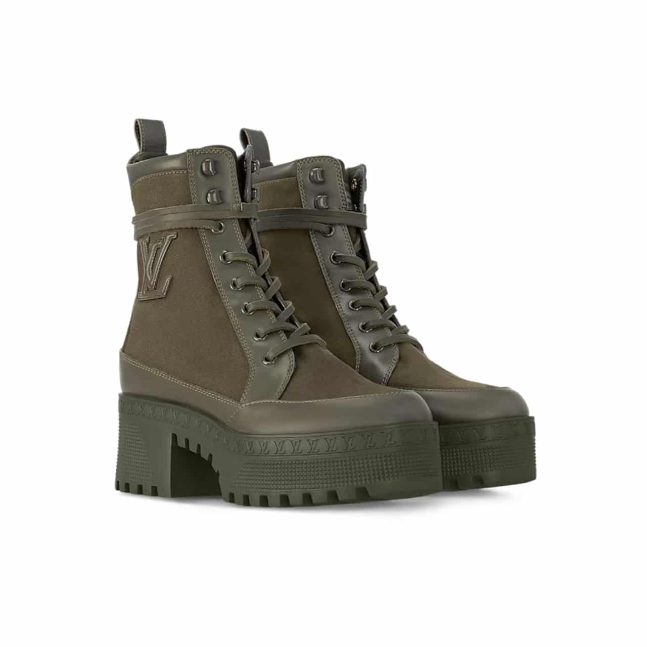TBNB-3-20-1 Louis Vuitton Laureate Platform Desert Boot Kaki Green 1Ac7S9 - Image 1