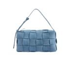 Bottega Veneta Brick Cassette Shoulder Bag Denim Blue 28Cm