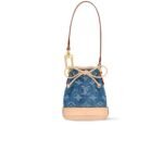 Louis Vuitton Micro Noe Bag Charm Monogram Denim Blue 10Cm M01700
