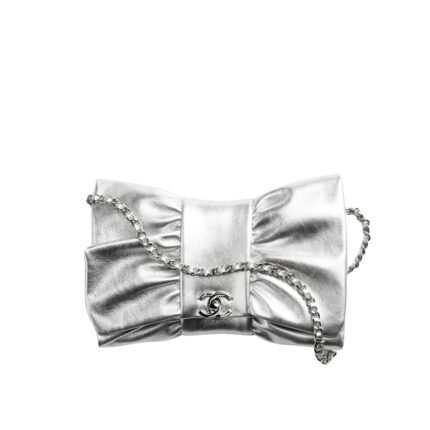 Chanel Clutch Metallic And Silver Metal In Silver 24Cm As5129 B17655 Nzk51