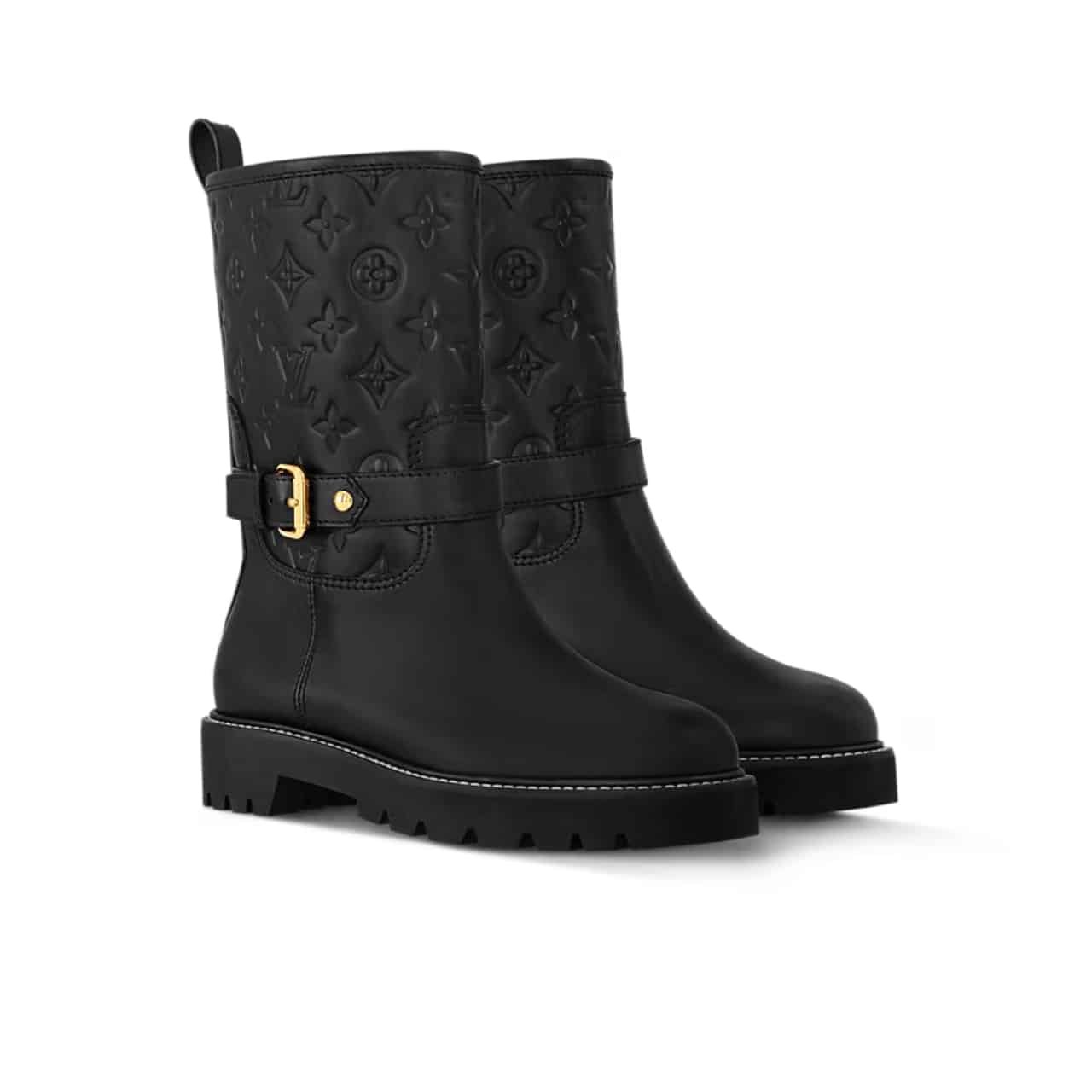 TBNB-41-2 Louis Vuitton Territory Flat Ankle Boot Black 1Adcq1 - Image 1