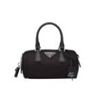 Prada Bauletto Recycled Nylon Shoulder Bag Black 21Cm