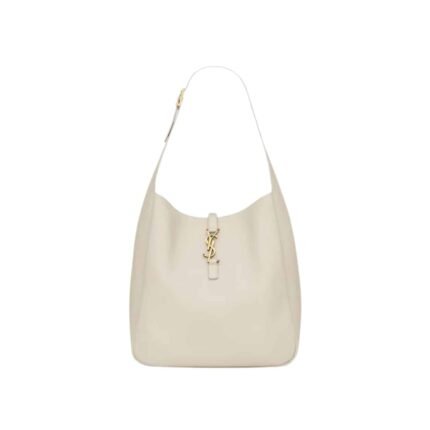 Saint Laurent Le 5 À 7 Supple Large In Grained Leather White 31Cm 753837Aaauq9207