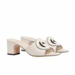 Gucci Women’s Interlocking G Slide Sandal White ‎782413 Aaazg 9022