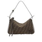 Fendi Simply Fendi Medium Brown Ff Jacquard Fabric Bag 25Cm 8Br829Afpmf1Gl7