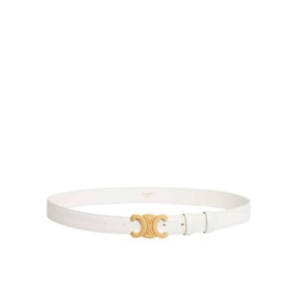 Celine Small Triomphe White Belt