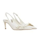 Valentino Garavani Papier Phalène Slingback Pumps White