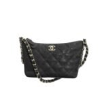 Chanel Small Hobo Bag Grained Shiny Calfskin Black 20Cm As4320 B15551 94305