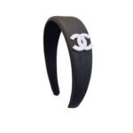 Chanel Cc Leather Headband Black