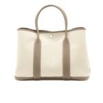 Hermes Garden Party 30 Handbag Canvas Etoupe 30Cm