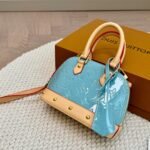 Louis Vuitton Alma Nano Monogram Vernis Embossed Sky 18Cm M24062 - Image 2