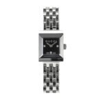 Gucci G Frame Bracelet Watch Square Shape Silver In Black 20Mm Ya128507