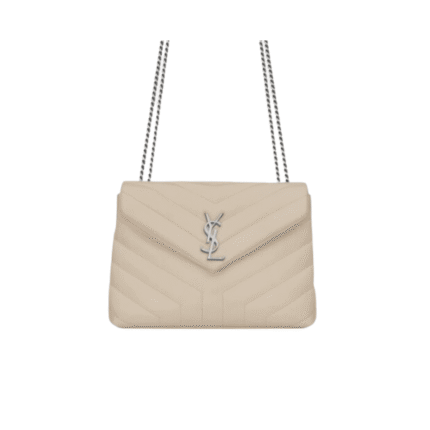 Saint Laurent Loulou Small Chain Bag In Matelassé Y Leather White Silver 23Cm 494699Dv7269207