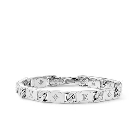 Louis Vuitton Monogram Tied Up Bracelet Silver M0921M