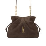 Saint Laurent Jamie Shoulder Pouch In Dark Brown 26Cm