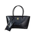 Chanel Executive Cerf Tote Black 35Cm
