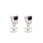 Chanel Pearl And Stone Floral Earrings Silver Abg634 B22459 U4653