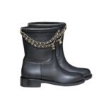 Chanel Ankle Boots Black Leather