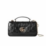 Gucci Gg Milano Mini Top Handle Bag Black Gg Puffy Leather 21Cm 806017 Aad5U 1000