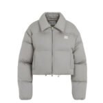 Miumiu Logo Jacquard Puffer Jacket Gray Ml1083 Ooo F0024
