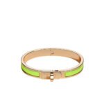 Hermes Mini Clic Kelly Bracelet Green And Rose Gold H200004Fo4Spm