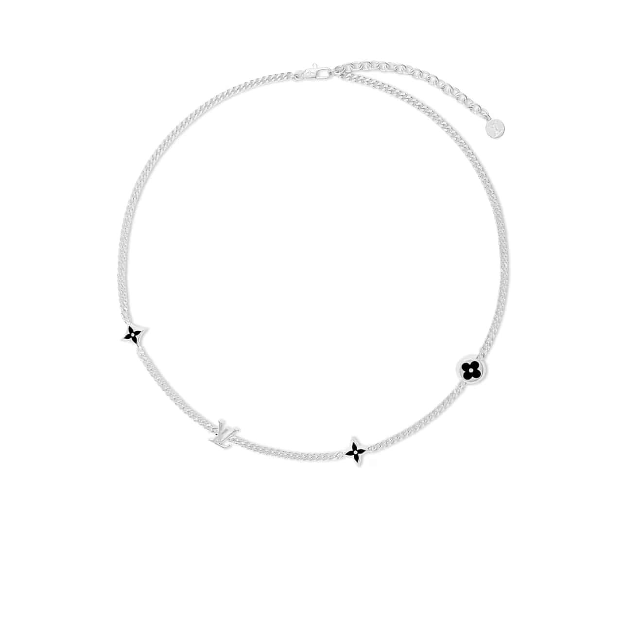 Thumbnail-14-2-4 Louis Vuitton Lv Spike Charms Necklace Silver M01717 - Image 1