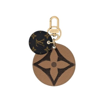 Louis Vuitton Monogram World Tour Key Holder Bag Charm Brown M69317