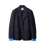 Miu Miu Single Breasted Gabardine Jacket Navy Mh1974 16E8 F0124 S Ooo