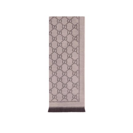Gucci Gg Wool Scarf Brown 180Cm ‎133483 3G200 2764
