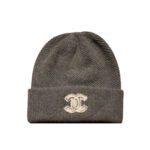 Chanel Cc Logo Cashmere Beanie Gray