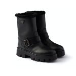 Prada Leather And Shearling Booties Black 1U187O 3Lpn F0002 F Zf50