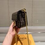 Fendi Baguette Mini Brown Ff Jacquard Fabric Bag 20Cm 8Bs017A6V5F17U4 - Image 3