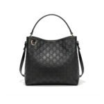 Gucci GG Emblem Small Bucket Bag Black Leather 25Cm 815118 AAFDV 1000