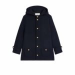 Celine Hooded Triomphe Coat In Wool Felt Navy 2W97C863C 07Mr