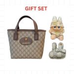 Gift Set: Gucci Neo Vintage Supreme Mini Tote Bag With Labubu Accessories And Bag Charm