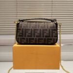 Fendi Baguette Mini Brown Ff Jacquard Fabric Bag 20Cm 8Bs017A6V5F17U4 - Image 5
