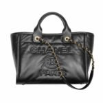 Chanel Small Shopping Bag Gold Tone Metal Black 33Cm As3257 B13839 94305
