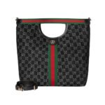 Gucci Giglio Large Tote Bag Black And White GG Denim 39Cm ‎865452 UN3AG 1099