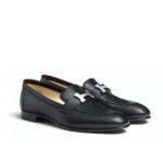 Hermes Paris Loafer Black With Silver Metal H172368Za02430