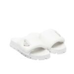 Prada Soft Padded Nappa Leather Slides White 1Xx6482Dl8F0009F020