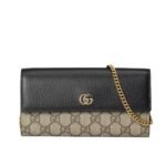 Gucci Gg Marmont Bicolor Wallet On Chain Beige Ebony 19Cm 546585 17Wag 1283