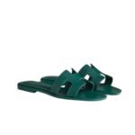 Hermes Slippers Flat Oran Full Dark Green H021056Z
