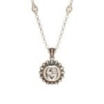 Gucci Interlocking G Logo Embellished Pendant Station Necklace Gold Tone