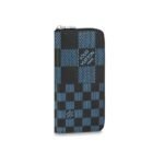Louis Vuitton Vertical Zippy Wallet Damier Navy Blue And Black 19Cm N60442