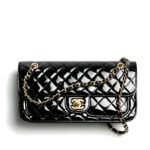 Chanel Flap Bag Glossy And Gold Plated Metal Black 26Cm As5694 B21434 94305