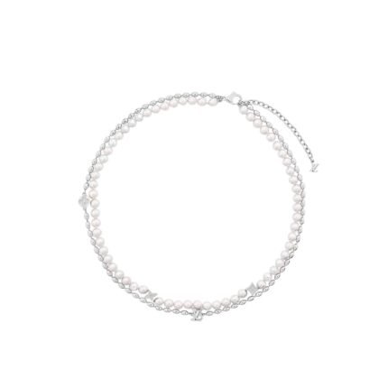 Louis Vuitton Pearls Fusion Necklace Silver M01781