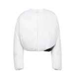 Prada Cropped Cotton Down Jacket White 23Aw Sgc376